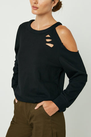 Hayden LA Women’s Black Distressed Sweatshirt