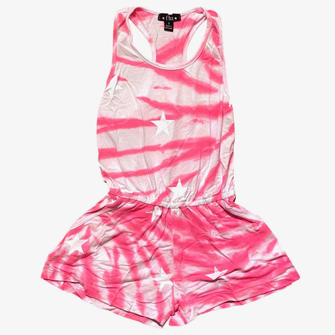 Flowers By Zoe Pink Tie Dye Star Romper