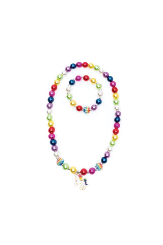 Gumball Rainbow Necklace and Bracelet Set