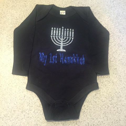 My First Hanukkah Glitter Onesie