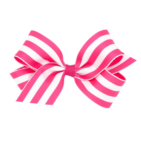 Wee Ones Medium Pink Striped Bow
