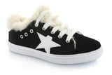 Fur Star Lace Sneaker Black Velvet Shoes