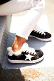 Fur Star Lace Sneaker Black Velvet Shoes
