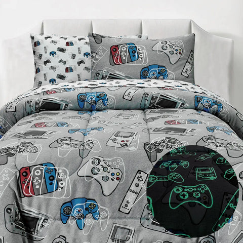 Gamer Glow In the Dark Comforter Set