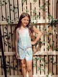 Vintage Havana Tie Front Button Up Tank or Slit Pocket Elastic Waist Shorts