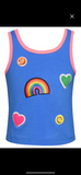 Sara Sara Blue Tank Top or Shorts With Patches