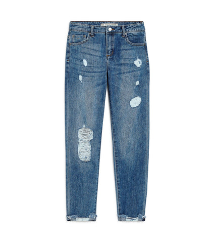 Tractr Girls High Rise Distressed Weekender Jeans