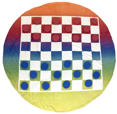 Checkers Round Game Blanket
