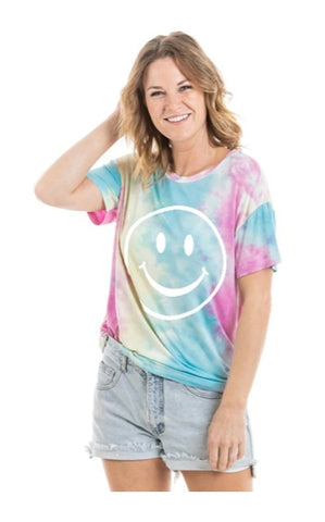 Women’s Tie Dye Happy Face Shirt
