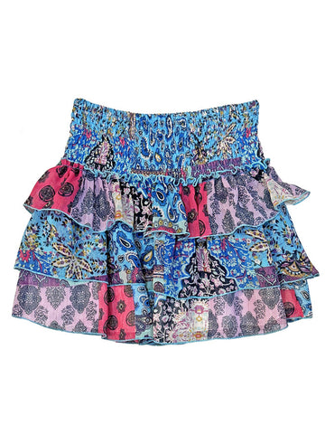 Flowers By Zoe Blue Paisley Chiffon Top Or Skirt