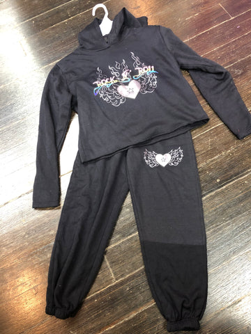 Firehouse Black Rock N Roll Flames Hoodie or Joggers