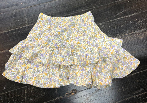 Area Code 407 Yellow Lycra Rouched Top or Yellow & Lavender Ditsy Floral 2 Tier Skirt