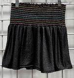 Erge Black Satin Short Sleeve Shirt, Shorts or Skirt