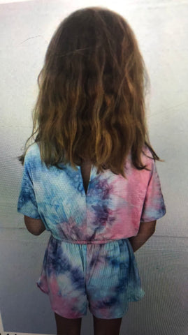 Area Code 407 Cotton Candy Tie Dye Romper