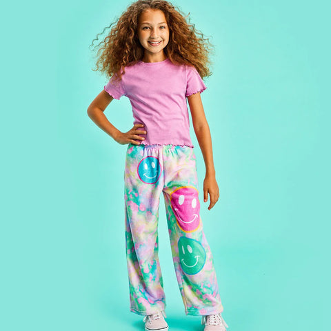 IScream Happy Tie Dye Plush Pants