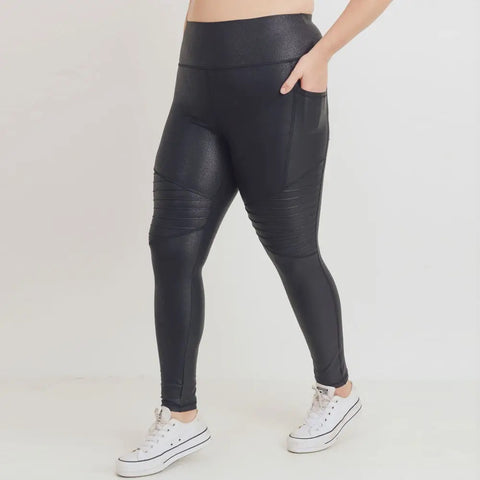 Mono B Highwaist Foil Moto Leggings