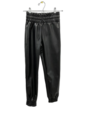 Cheryl’s Creations Girls Black Pleather Joggers