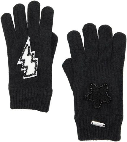 Bari Lynn Patch Gloves Black