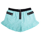 Mia New York Aqua Eyelet Top Or Zipper Shorts