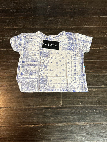 Flowers By Zoe White Blue Bandana Shirt