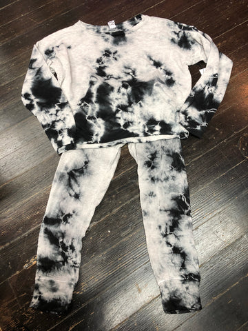 Erge Black & White Tie Dye Separates Sweatshirt or Joggers