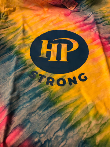 Meadow Tie Dye Blue Writing HPSTRONG T-Shirt