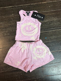 Flowers By Zoe Pink Bleach Smile Tank or Shorts