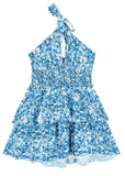 Flowers By Zoe Global Love Blue Floral Halter Dress