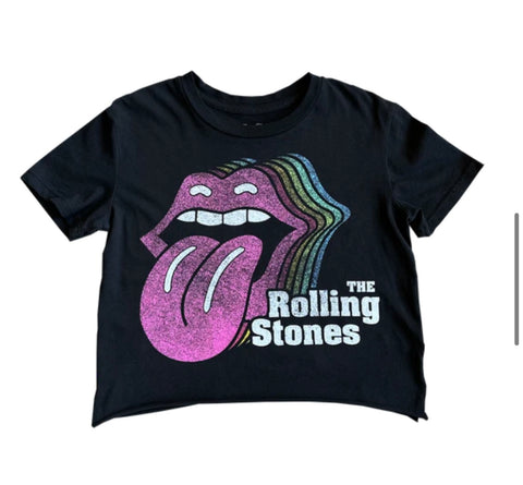 Rowdy Sprout Rolling Stones Tongues Not Quite Crop T-shirt