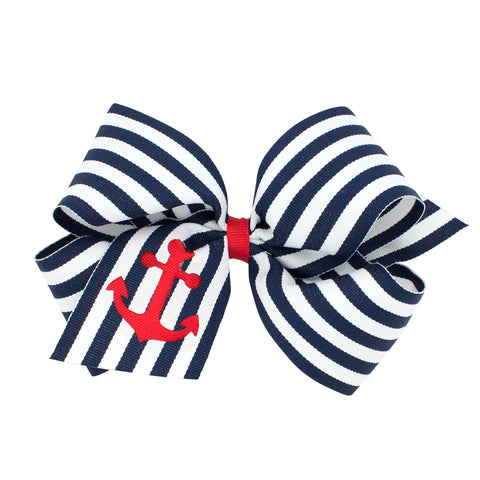 Wee Ones King Size Nautical Anchor Striped Bow