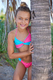 Little Peixoto Pink/Turquoise Edy Bikini Swimsuit Set