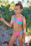 Little Peixoto Pink/Turquoise Edy Bikini Swimsuit Set