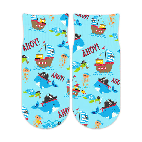 Pirate Socks - Kid Sizes 6-11