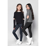 Rock Candy NYC Cut Elbow Contrast Neck Long Sleeve Shirt