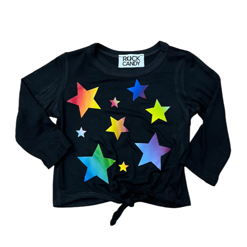Rock Candy NYC Ombre Stars Long Sleeve Tie Bottom Shirt