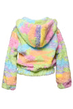 Hannah Banana Sara Sara Colorful Sherpa Hooded Jacket W/Sequins Trim