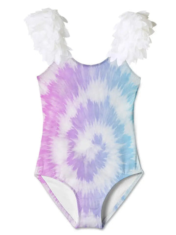 Stella Cove Wheel Tie Dye Petal Shoulder 1 Piece Swimsuit