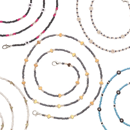 Top Trenz Beaded Mask Chains 25" with safety breakaway clip - Teen/Adult Size