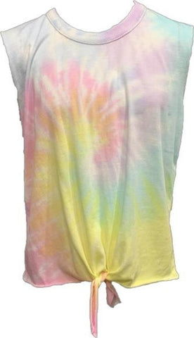 Vintage Havana Sunshine Swirl Tie Dye Tie Front Tank