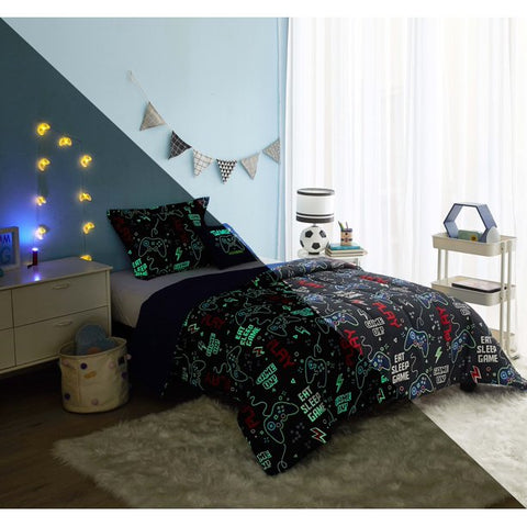 Gamer Glow In the Dark Comforter Set